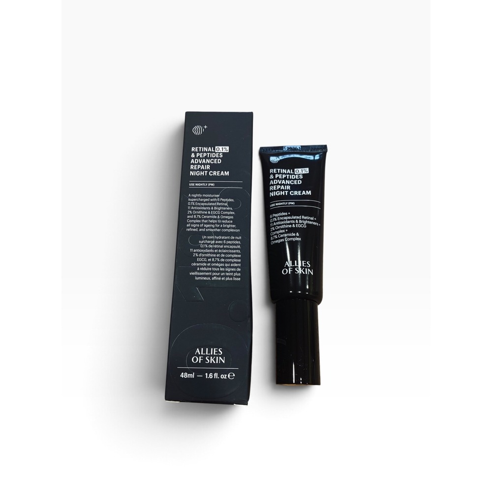 Allies of Skin Retinal 0.1% & Peptides Advanced Repair Night Cream 1.6 oz 48 ml